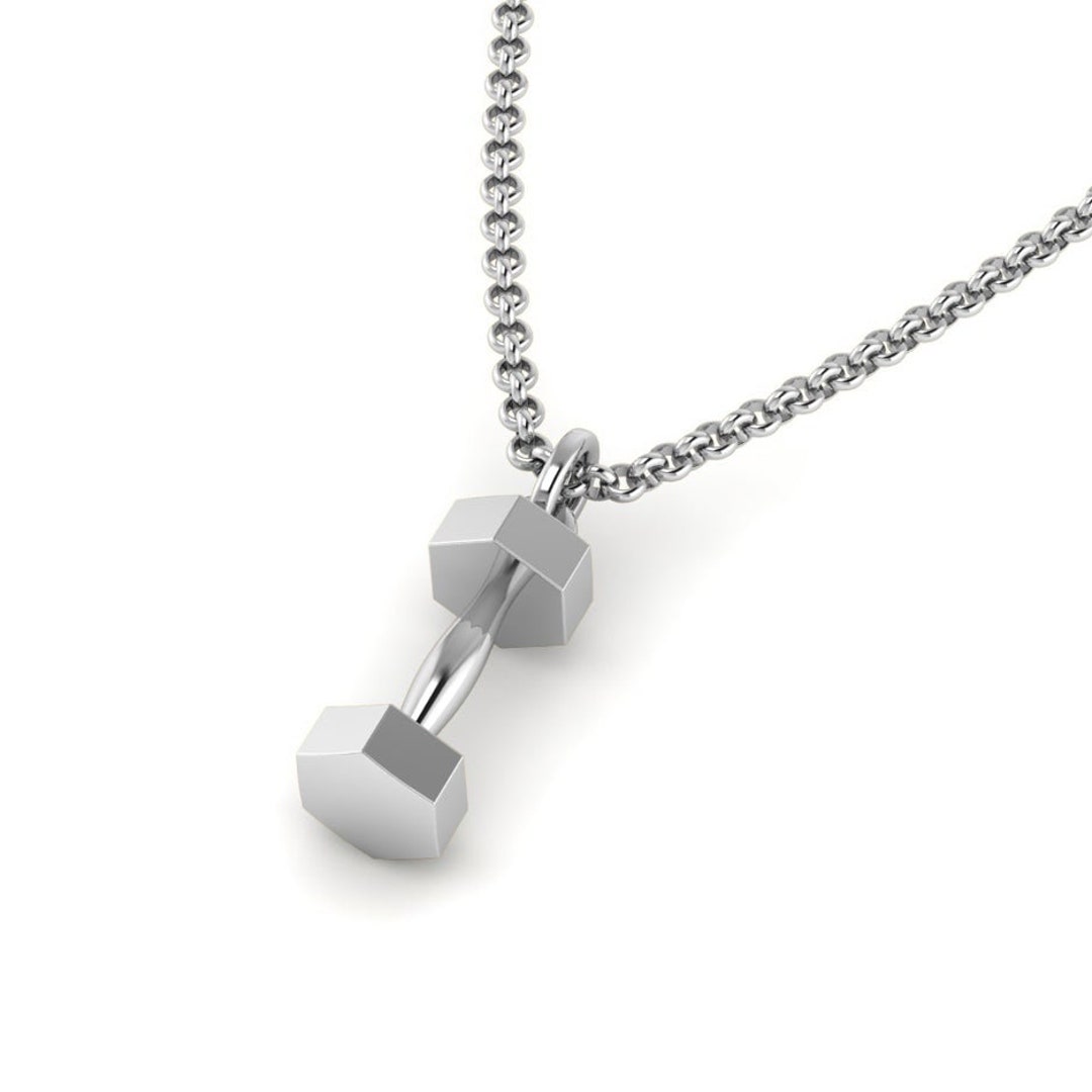 Sterling Silver Barbell Pendant Etsy — free download