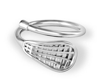 Girls Lacrosse Ring/ Lacrosse Gifts For Girlfriend/ Gifts for Lacrosse Player with Free Shipping/Lacrosse Jewelry 30DaysMoneyBack FREE SHIPP
