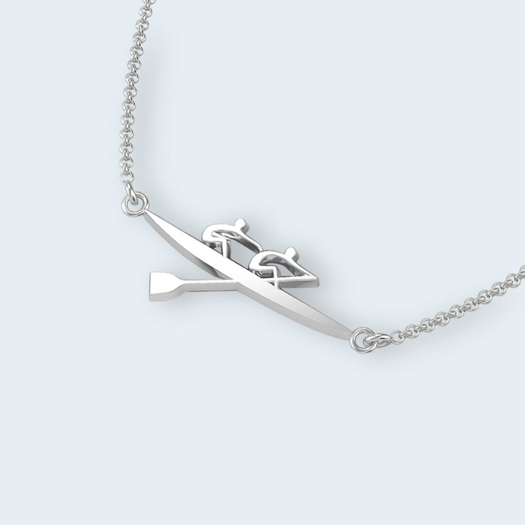 Rowing Pair Necklace, Rowing Jewelry as Rowing Gift for Crew Mate. Shop
