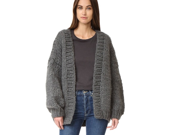 chunky alpaca cardigan