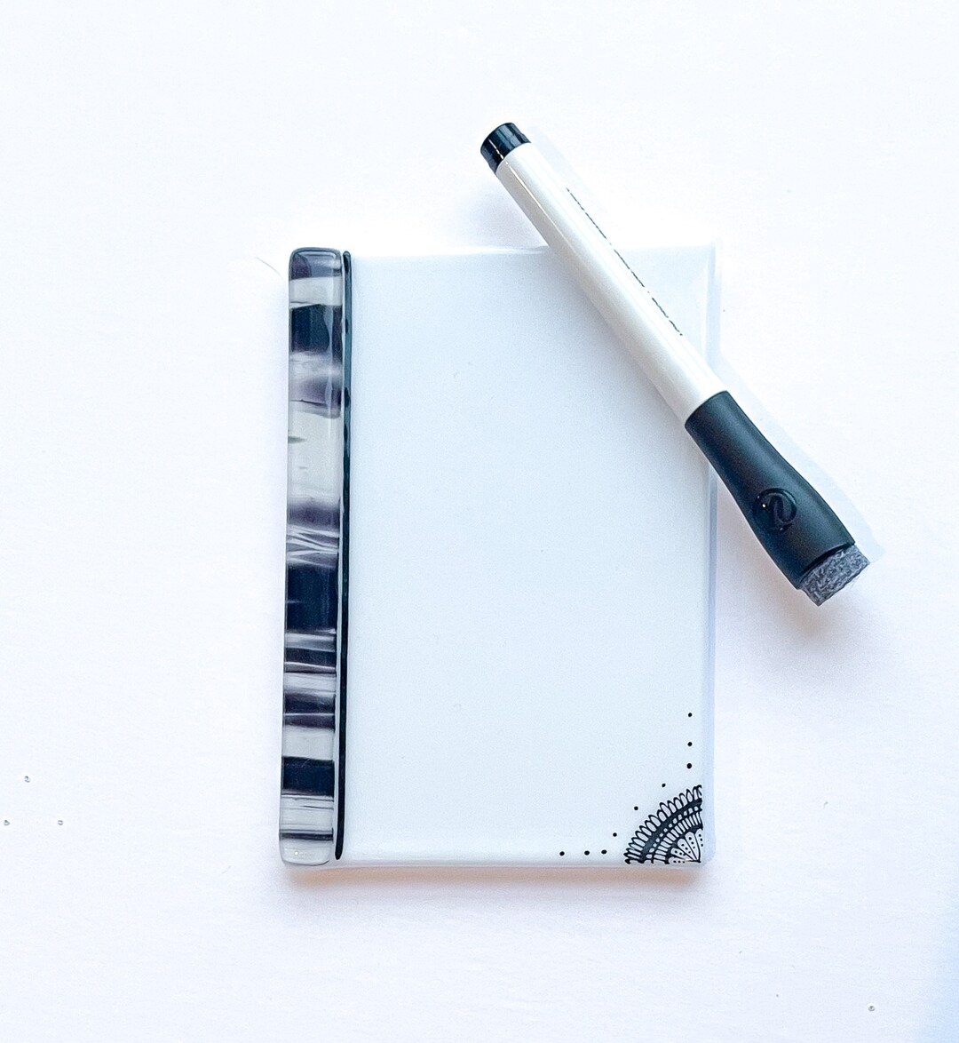 Ecofriendly Fusion Glass Memo, Erasable Notepad, Handmade Whiteboard