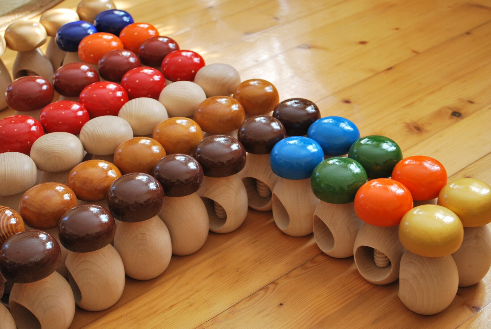 Wooden Mushroom Wood Toy Motor Skills Etsy