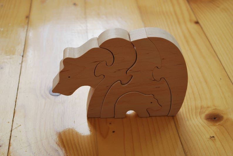 Bears Baby Bear Wood Bears Wooden Animals Jigsaw Puzzle Wooden Handmade Toys Eco Friendly Toy Waldorf Toy Free Shipping Games Puzzles Toys Games Kromasol Com