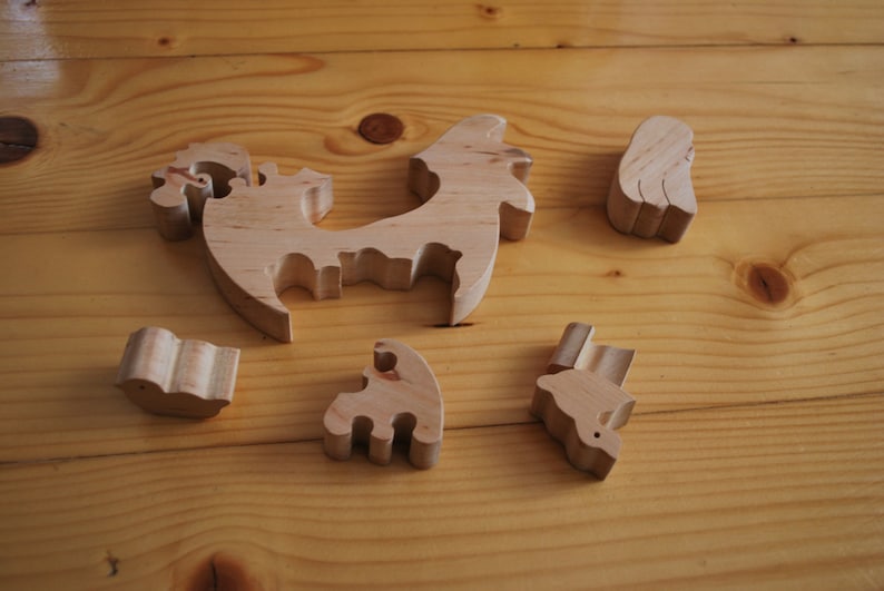 Chicken Hen with chicks Wooden chicken Wooden handmade toys Eco friendly toy
