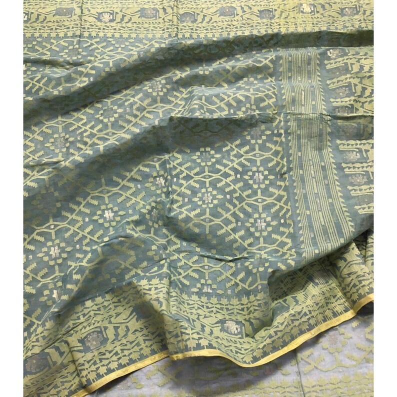 Handwoven Pure Cotton Bangladeshi Dhakai Jamdani light Etsy