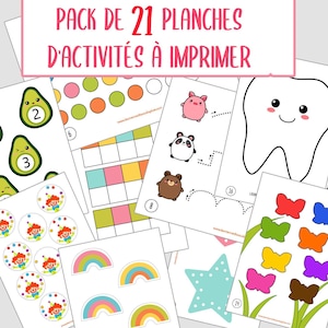 Pack de 21 Planches d'Activités éduco-pédagogiques pour enfants 2-4 ans à printer