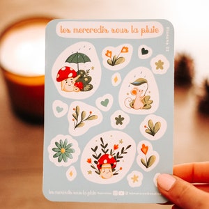 Planche d'autocollants souris et champignons- cute stickers - automne - Planche 2