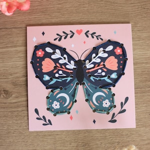 Carte à broder - Le Papillon du Printemps