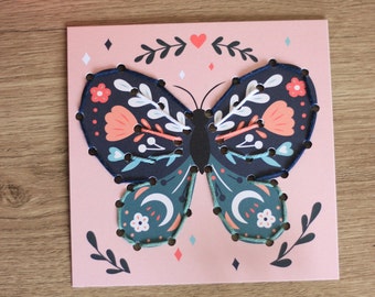 Carte à broder - Le Papillon du Printemps