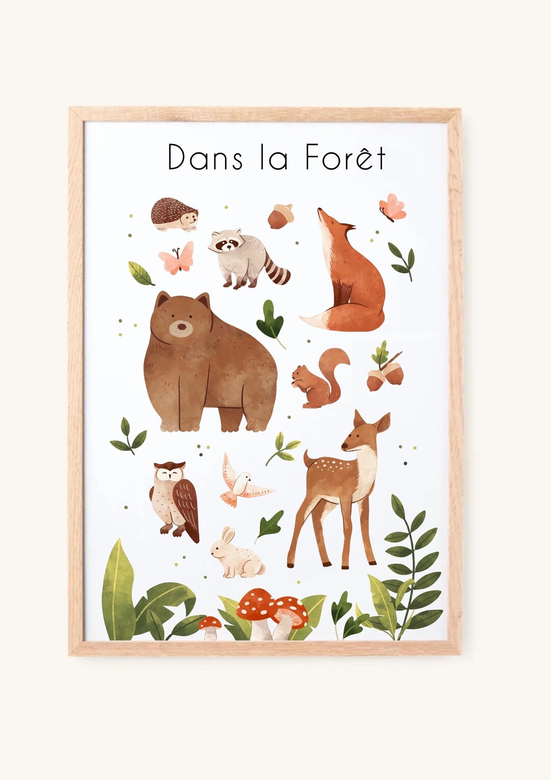 Affiche Animaux « dans La Forêt » Format A3 - Etsy