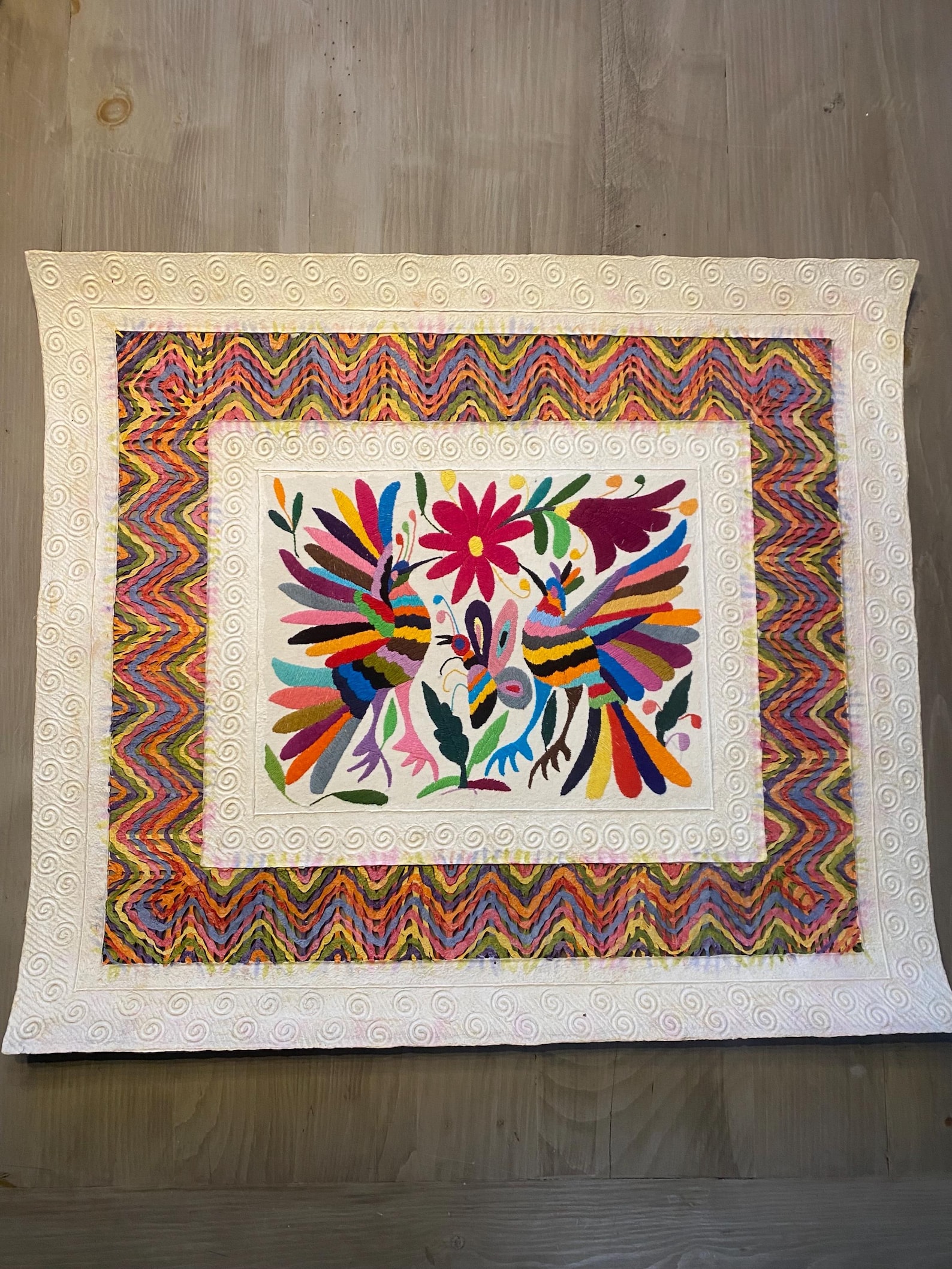 Mexican Amate or Handcrafted Bark Paper With Otomi Culture Embroidery ...
