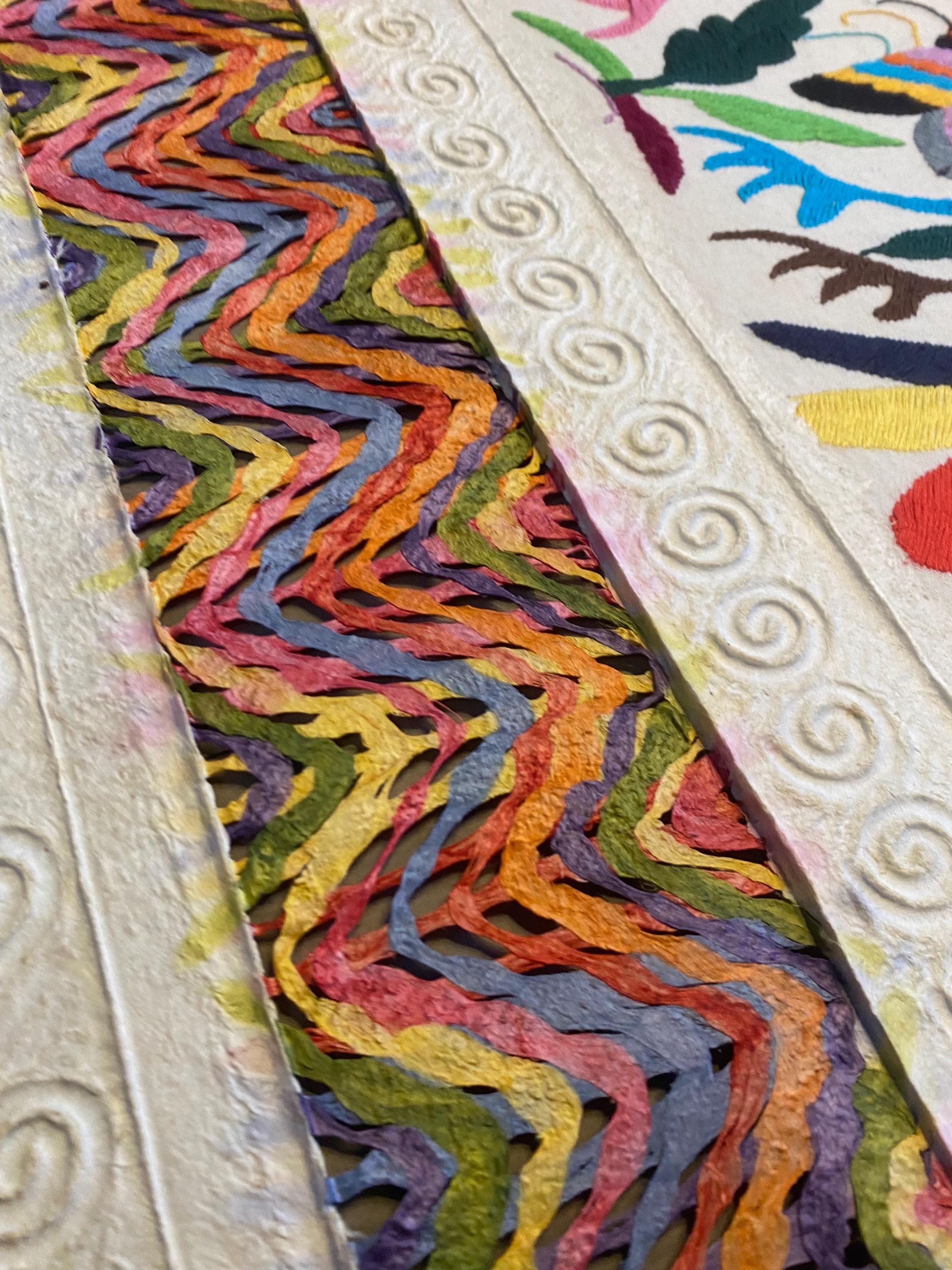 Mexican Amate or Handcrafted Bark Paper With Otomi Culture Embroidery ...