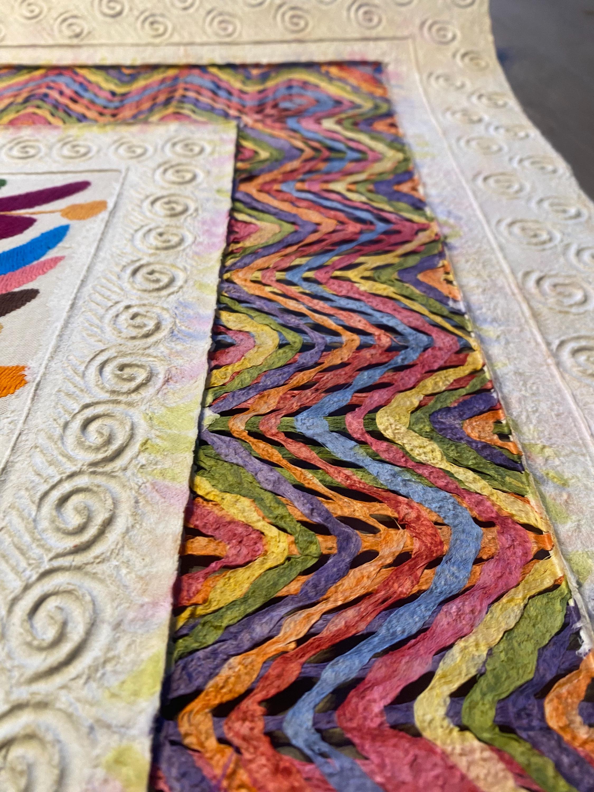Mexican Amate or Handcrafted Bark Paper With Otomi Culture Embroidery ...