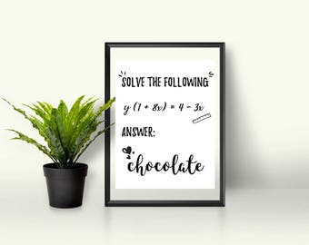 Funny Math Print, Math Teacher Print, Math Wall Decor, Math Teacher Gift, Funny Poster Gift, Funny Dorm Decor, Funny Wall Art, Funny Math