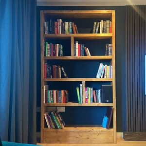 Rustic Bookcase | Industrial Reclaimed Shelf Unit | Scaffold Board Style Shelving | Solid Wood Bookshelves