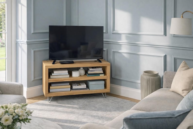 Solid Wood TV Unit: Industrial Cabinet on Hairpin Legs image 11