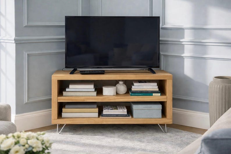Solid Wood TV Unit: Industrial Cabinet on Hairpin Legs image 10