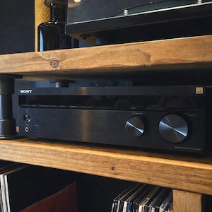 Industrial Record Player Stand: Rustic Reclaimed Wood Vinyl Storage afbeelding 5