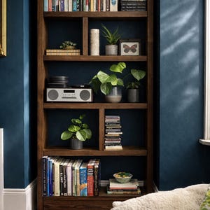 Rustic Bookcase | Industrial Reclaimed Shelf Unit | Scaffold Board Style Shelving | Solid Wood Bookshelves image 8
