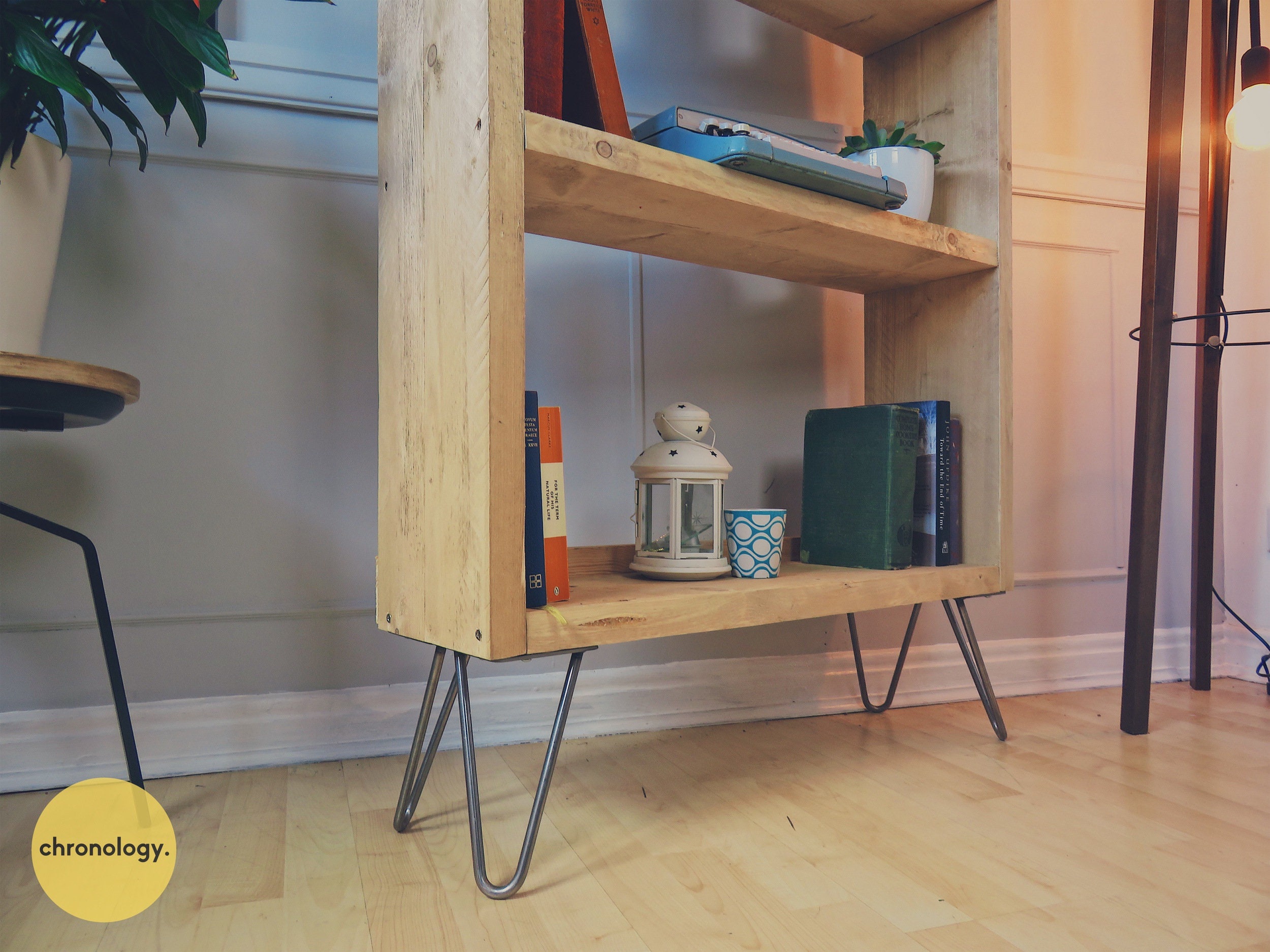 Rustic Bookcase With Hairpin Legs atelieryuwa.ciao.jp