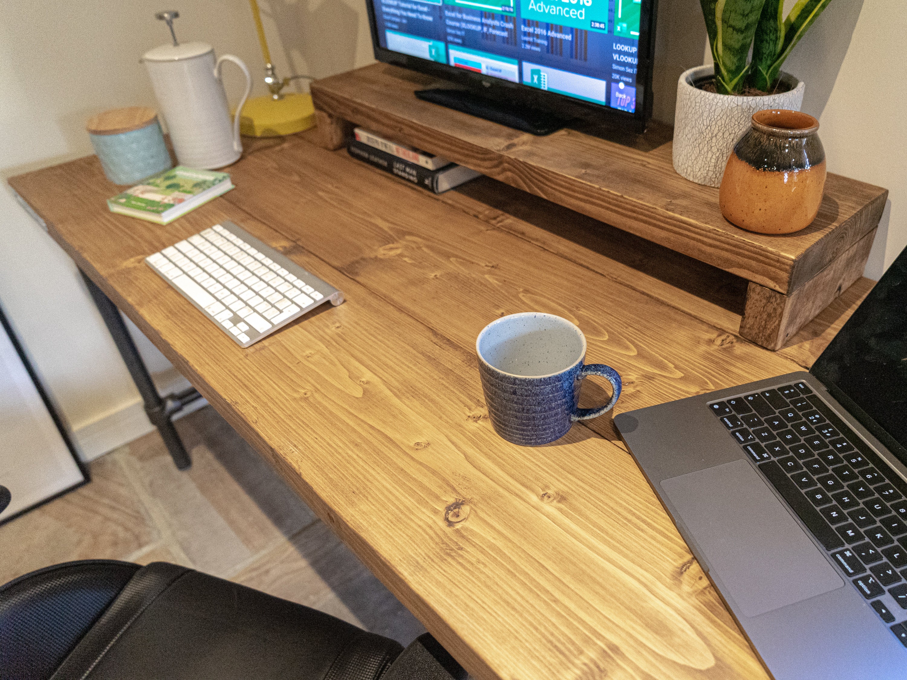 Scaffold Desk Riser Rustic Scaffold Board Desk & Monitor Riser Shelf on Steel Tube | Etsy UK