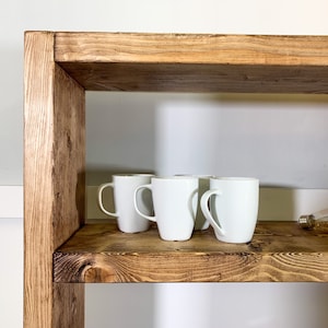 Rustic Bookcase with Steel Tube Legs, Solid Wooden Bookshelves, Reclaimed Scaffold Board Style Shelving Unit image 7