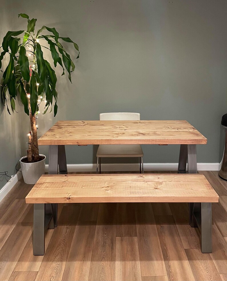 A Frame Dining Table & Bench Rustic Scaffold Board Etsy UK