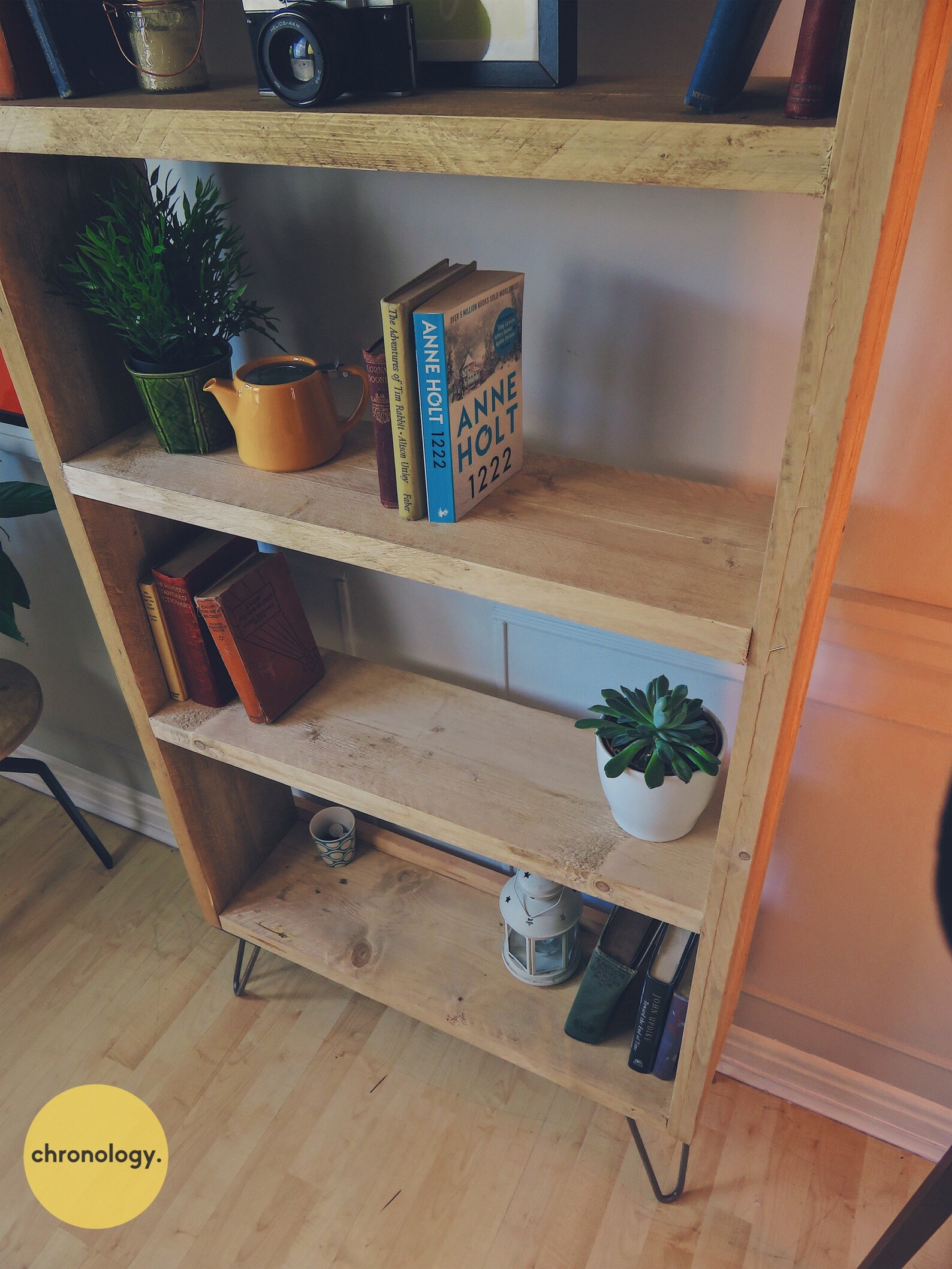 Industrial Scaffold Board Bookcase Bookshelves on Hairpin Legs Etsy