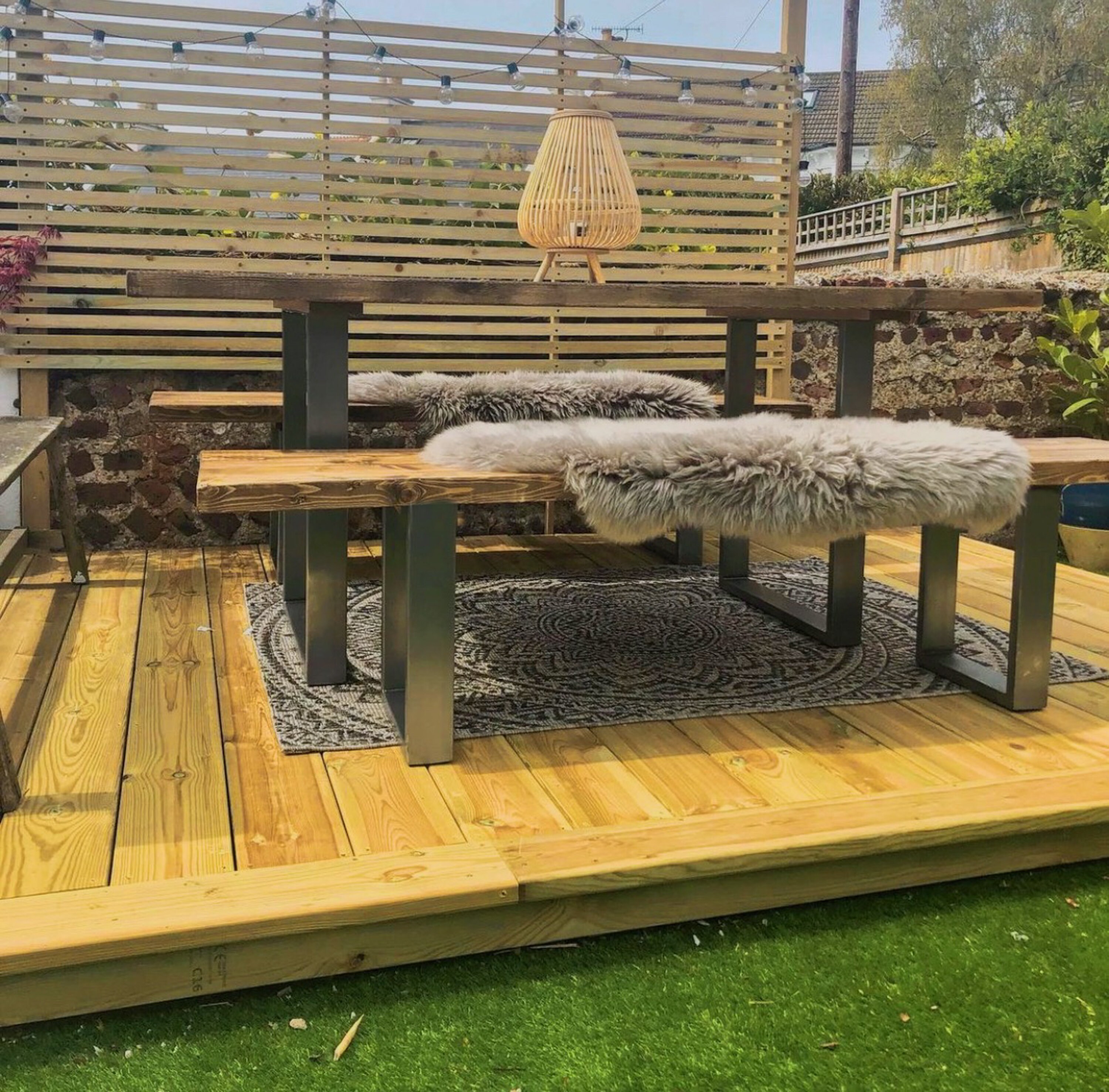 Rustic Outdoor Dining Table and Bench Reclaimed Solid Wood Etsy UK