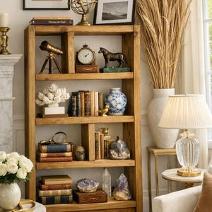 Rustic Bookcase | Industrial Reclaimed Shelf Unit | Scaffold Board Style Shelving | Solid Wood Bookshelves image 5