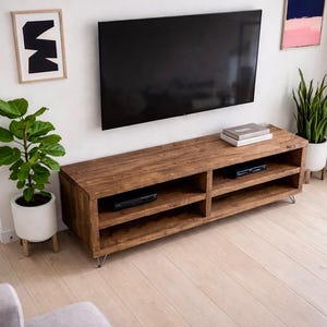 Solid Wood TV Unit: Industrial Cabinet on Hairpin Legs image 5