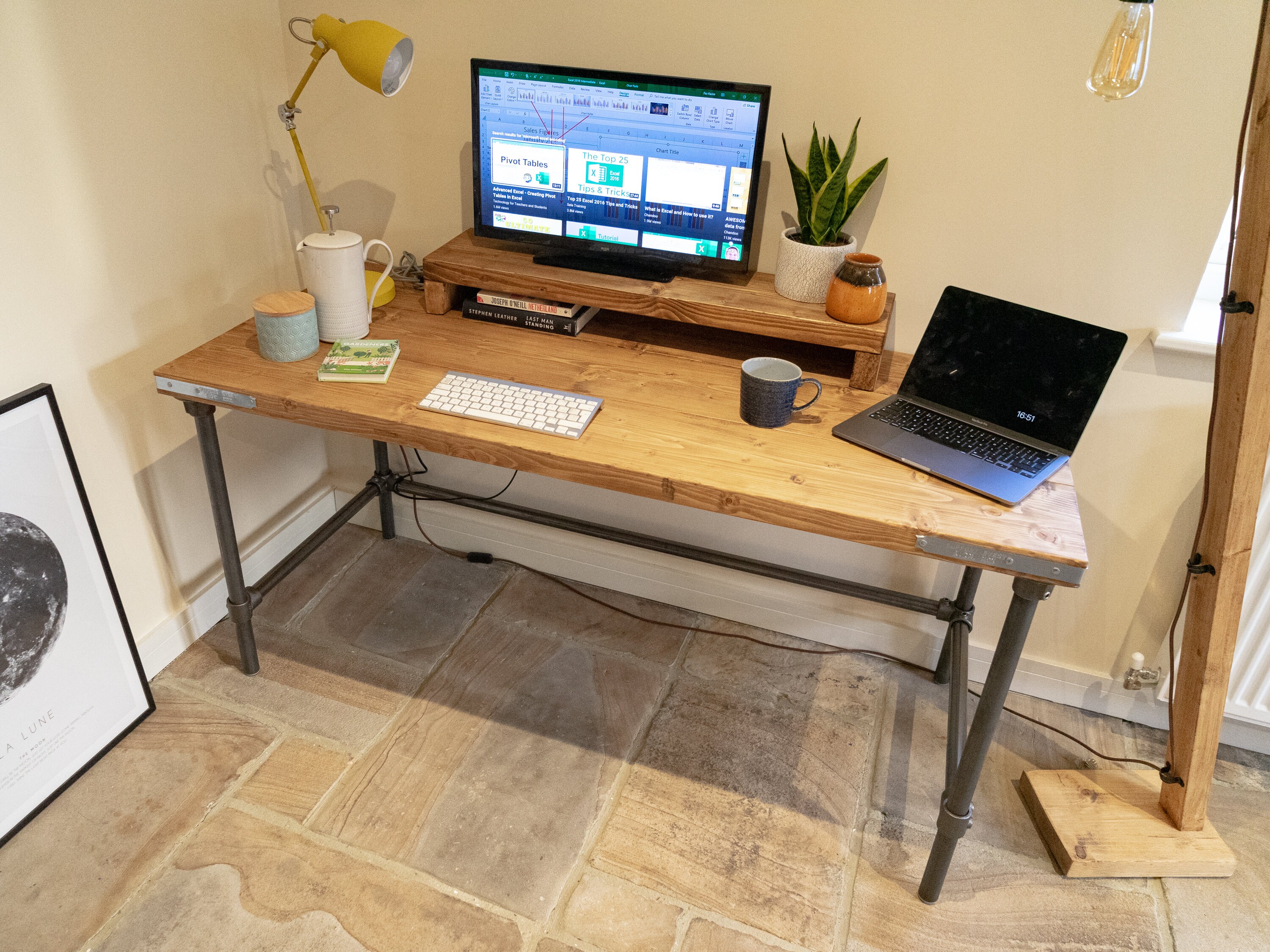 Scaffold Desk Riser Rustic Scaffold Board Desk & Monitor Riser Shelf on Steel Tube | Etsy UK