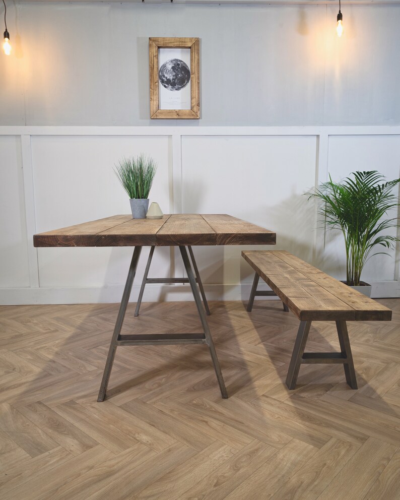 A Frame Dining Table & Bench Rustic Scaffold Board Etsy UK