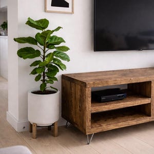 Solid Wood TV Unit: Industrial Cabinet on Hairpin Legs image 6