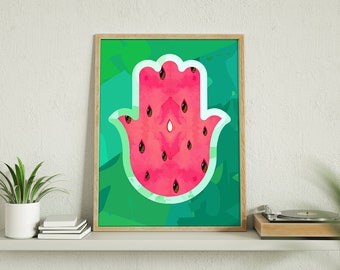 Watermelon Hamsa Print