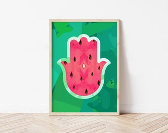 Watermelon Hamsa Print