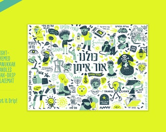 Hanukkah Wax-Drip Placemat!