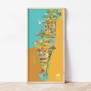 Illustrated Map of Israel - Print