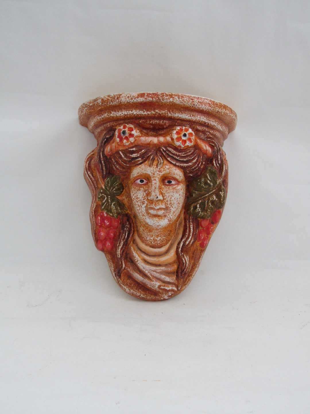 Wall Hanging Ceramic Vase, Wall Hanging Vintage, Dionysus Wall Hanging