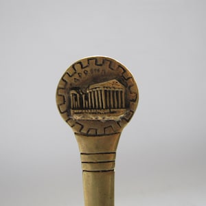 Abrecartas de latón antiguo, Partenón, templo del Partenón, regalo griego, para coleccionar, para regalar, para usar, cortador de papel antiguo, regalo para él