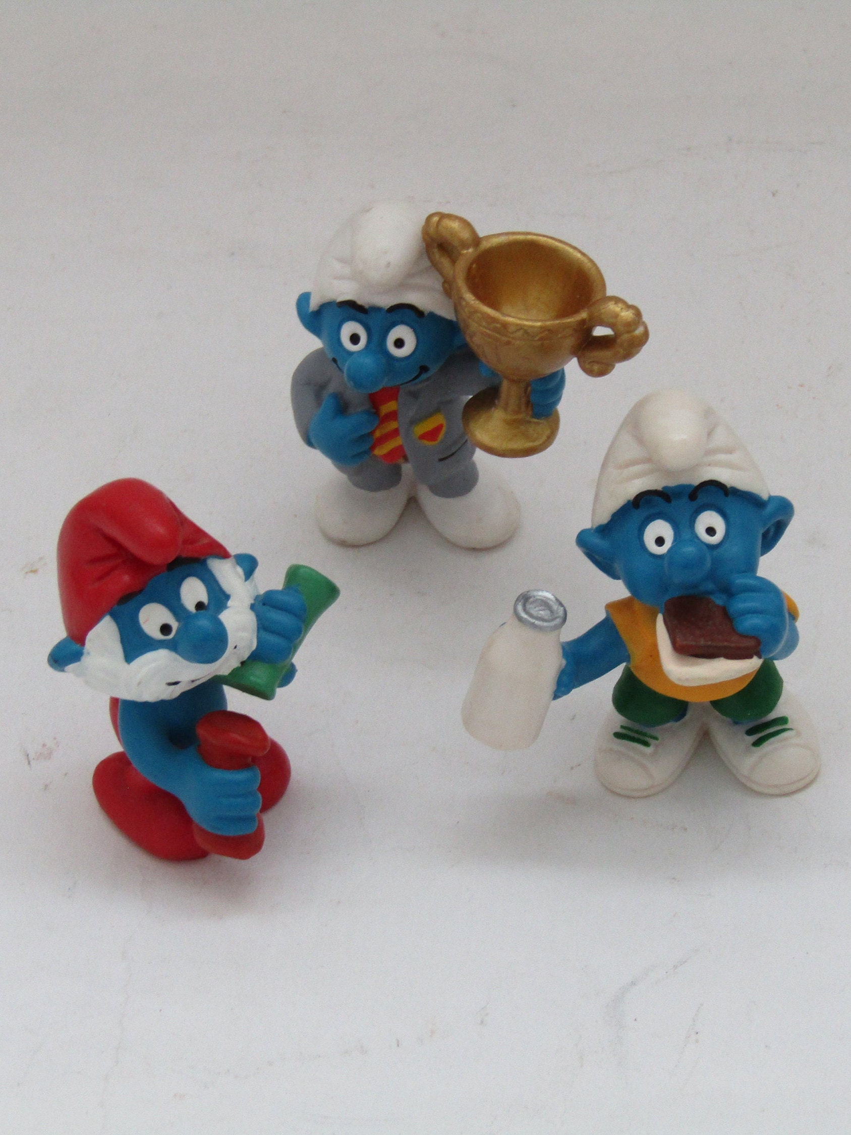 Vintage Set of 3 Original Smurfs by Peyo, Vintage Collectible, Vintage Toys,  Vintage Figures, Smurfs, Vintage Smurfs Vintage Rubber Figures 