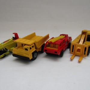 マッチボックス - おもちゃの車 - ビンテージ - マッチボックス 70 年代 - コレクション用 - レスニー - ブレイズバスター - サムブロン ジャックリフト - フォーン ダンプトラック - ロッドローラー