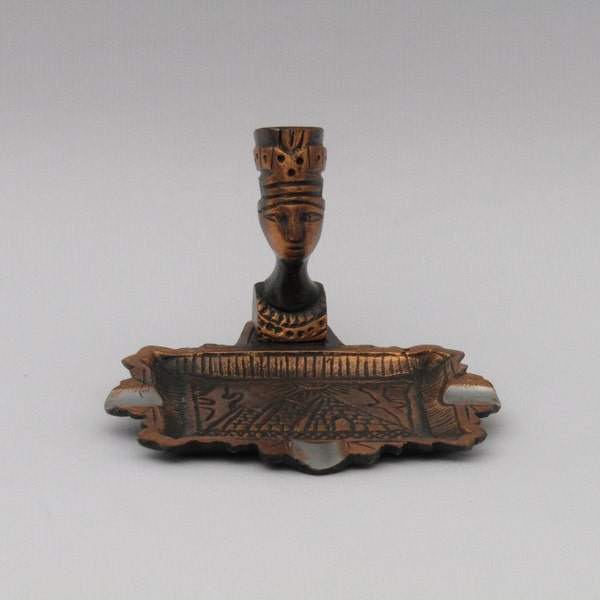 vintage iron Egyptian Queen Nefertiti ashtray, cool ashtray, souvenir ashtray, collectible ashtray, Egyptian ashtray, Nefertiti ashtray
