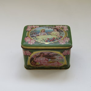 Vintage English tin can, litho tin container, vintage tin canister, vintage tin box, vintage home decor, Collectible  box, kitchen decor