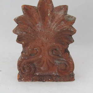 1880-1900 Antique Greek - ceramic Antefix - decorative tile neoclassical Anthemion AKROKERAMO - carries name of the manufacturer - Ι. Ν. Λ.