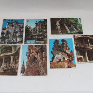 vintage postcards Gaudi, Gaudi buildings, gift for architecture, Gaudi postcards, for framing, for collection, for study, Barcelona, Gaudi
