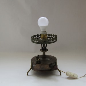 kerosene heater lamp, electrified kero heater , vintage light, vintage lamp heater, kitchen decor lamp, country house decor, vintage lamp