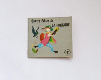 Vintage French Children's Book: Quatre Fables de la Fontaine, 1953
