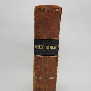 Holy Bible, 1845, antique book, for gift, American bible society, New Testament, reference christian book, holy Bible, very old Holy Bible