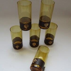 set of 6 retro Lion drinkg glasses. vintage glass, retro drinking glass. retro drinking, Lion drinking glasses vintage